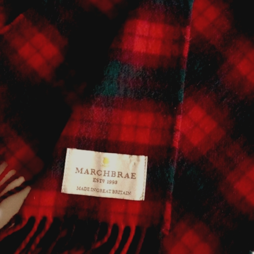 MARCHBRAE Unisex  Scottish Tartan Lambswool Plaid Neck Scarf